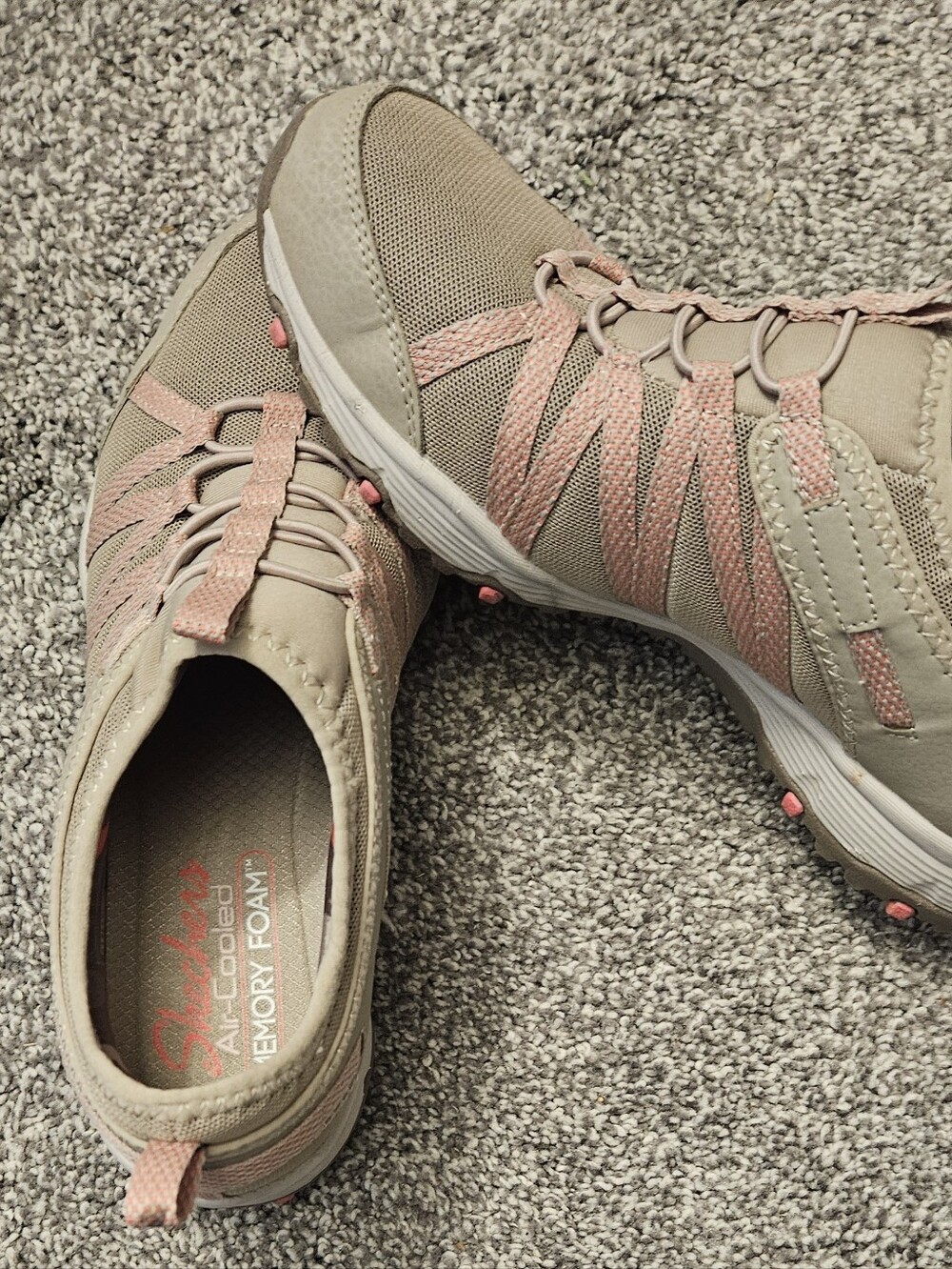 Skechers Women's Taupe and Blush Athletic Slip-On Sneakers